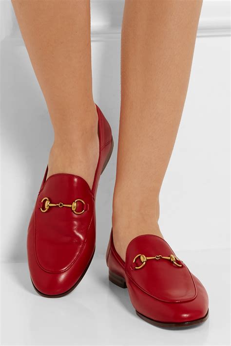 gucci red loafers womens|gucci fur loafers women's.